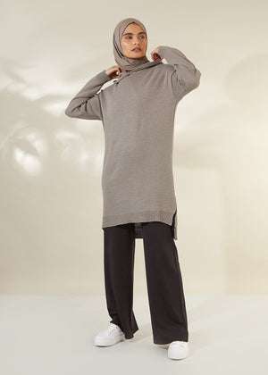 Flared Knit Trousers Black