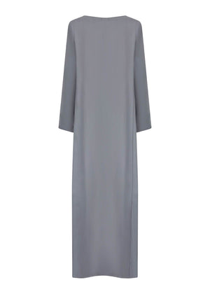 Panelled Abaya Grey