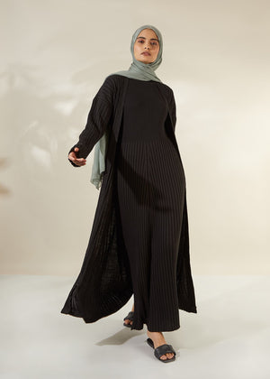 Knitted Slip Dress Black