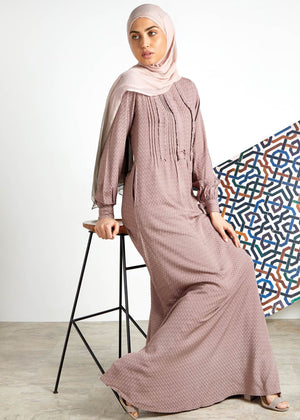 Ruffled Abaya Fawn